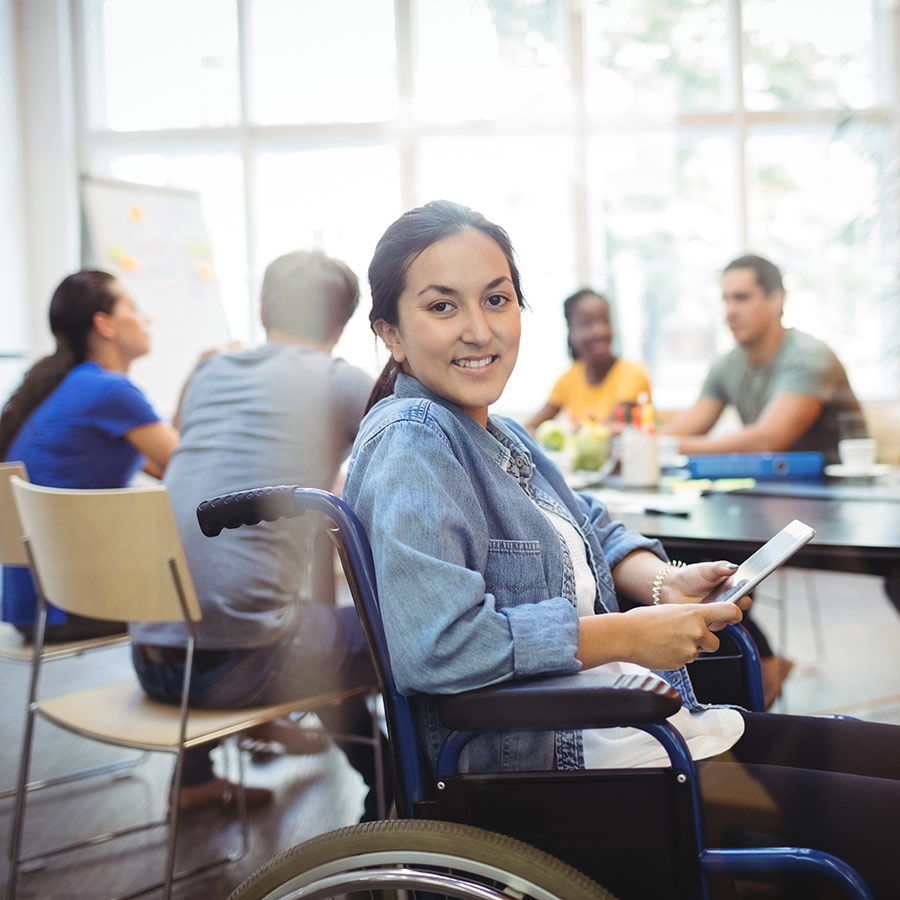 Young lady in a wheelchair