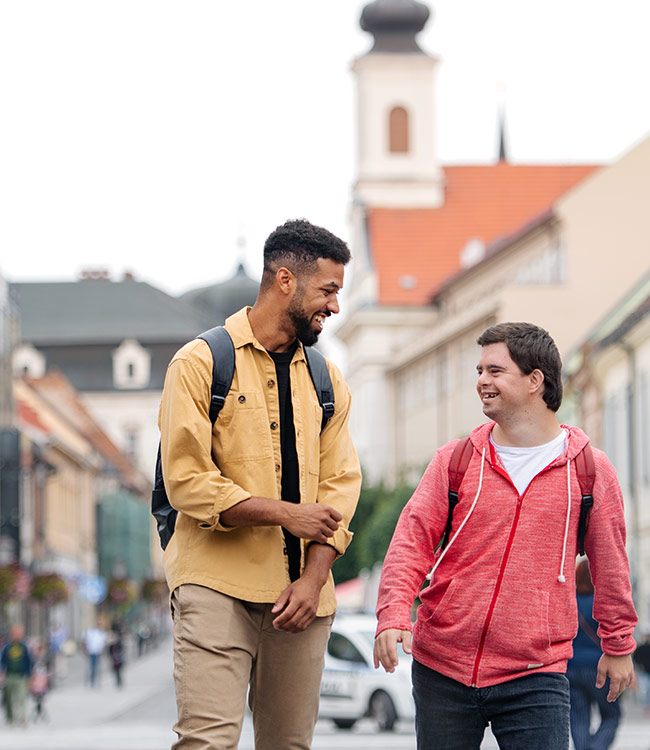 Couple of young men having a discussion